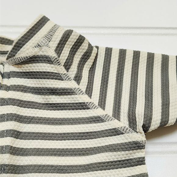 Quincy Mae Sea Green Stripe Boys Zip Rashguard Swimsuit - Picture 4 of 4